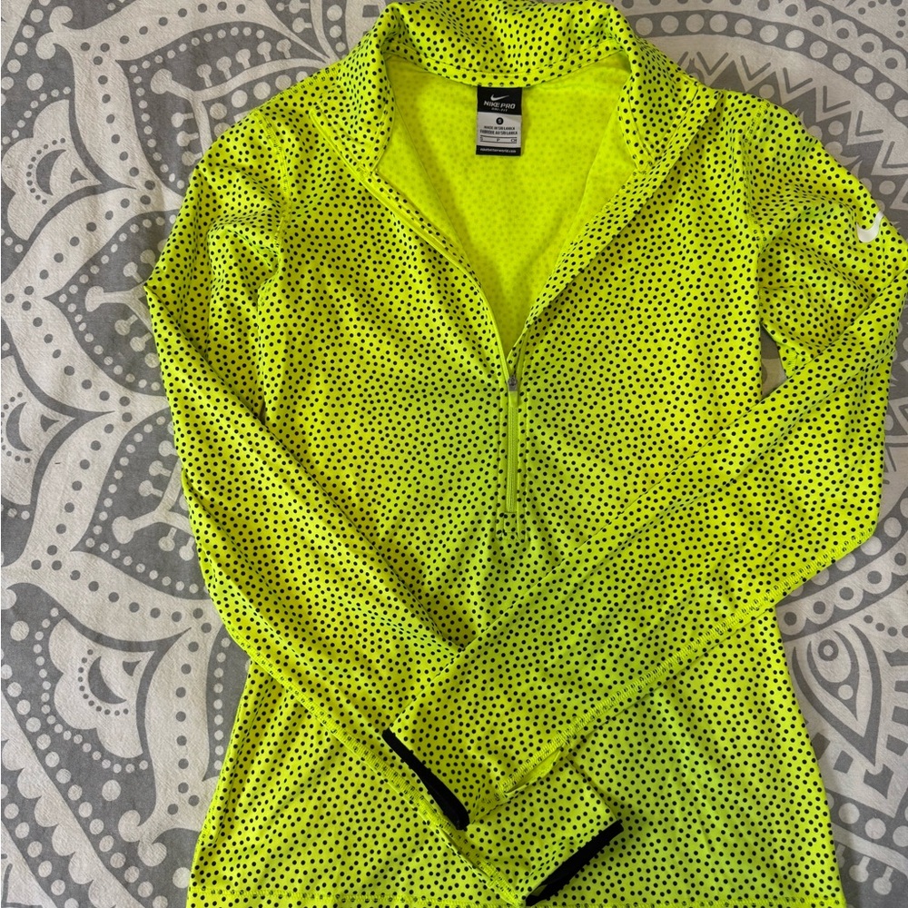 Nike Neon Yellow quarter zip